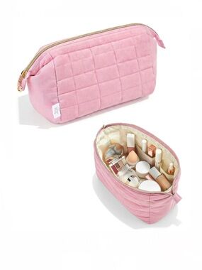 ✨ GIVEAWAY✨ Quilted Pink Cosmetic Pouch Travel Makeup Bag
